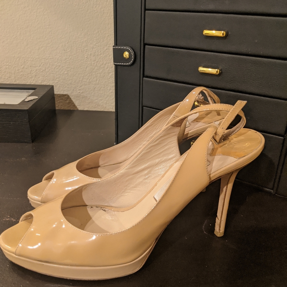 Nude/ Light Tan Jimmy Choo Slingback Sandals